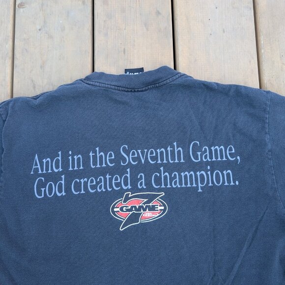 Vintage Y2K No Fear T-Shirt Men's L Black Game7 Graphic Pullover Retro Crew Neck - Picture 10 of 10